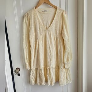 BB Dakota By Steven Madden Place On Earth Midi Dress Cream Medium.